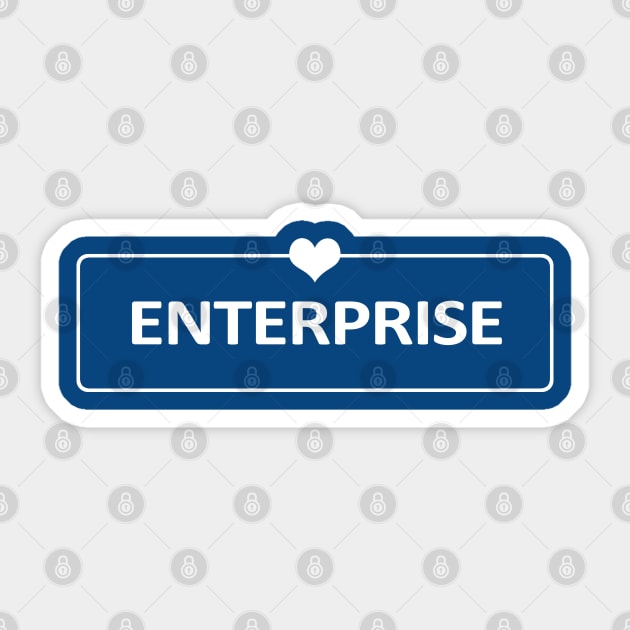 I Love Enterprise Sticker by ShopBuzz